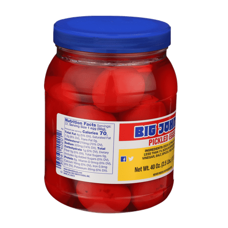 Big John's Ready to Eat Pickled Eggs 40oz Jar, Contains Eggs
