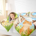 thumbnail image 4 of Homewish Cute Cats Animal 7-Piece Twin Bedding,Cartoon Pet Themed Bedding Comforter Set,Green Blue,Light Gray Reversible, 4 of 8