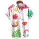 thumbnail image 3 of Camisas hawaianas de playa con estampado de pájaros y animales en 3D para mujer, camisas de manga corta con personalidades Y2k, ropa con solapa para mujer, 3 of 4