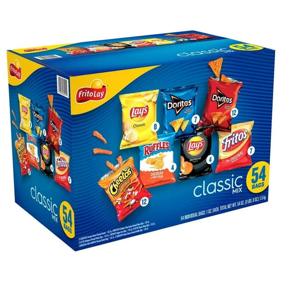 Frito-Lay Classic Mix 50 ct, Frito-Lay Classic Mix Variety Pack Chips, Party Size, 3lb2oz