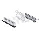 thumbnail image 1 of 10 pcs 40 cm chrome iron hangers, silver metal trouser hangers pants shorts skirt socks underwear, with non-slip clips, 1 of 3