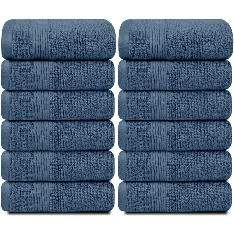 White Classic Resort Collection Soft Bath Towels | 28x55 Luxury Hotel Plush  & Absorbent Cotton Bath Towel Large [4 Pack, Light Blue]