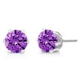 thumbnail image 3 of Gem Stone King 3-Piece Set: 3 Carat Cttw Purple Cubic Zirconia Necklace and Earrings Jewelry Set, 3 of 6
