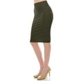 thumbnail image 2 of Women's High Rise Knee-Length Pencil Skirt with Slit, 2 of 4