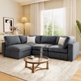 thumbnail image 4 of Harper & Bright Designs Modular Sectional Sofa with Storage, Free-combined Sectional Convertible Couch with SB Charge Ports, Wireless Charging and Built-in Bluetooth Speaker in Arm, Grey, 4 of 18