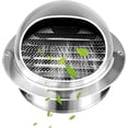 thumbnail image 1 of Rejilla de ventilación redonda de 120 mm Rejilla de ventilación para campana, tapa redonda de acero inoxidable 304 con malla, 1 of 5