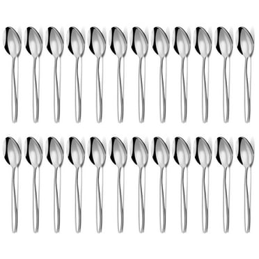 Mirdinner 24 Pcs Dinner Spoons Set, 7.67" Stainless Steel Soup Spoons Silverware Set, Silver Spoons, Using for Home, Kitchen or Restaurant, Mirror Polished, Dishwasher Safe