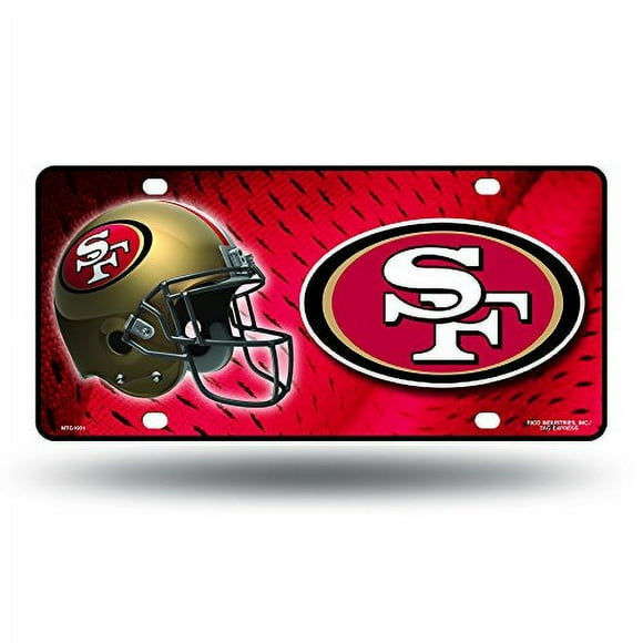Placa de matrícula de metal Rico Industries San Francisco 49ers NFL 6 x 11,5 pulgadas