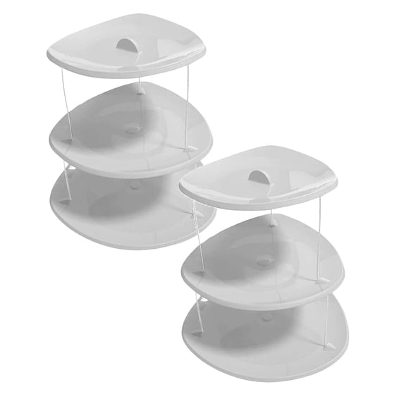 2Pcs Collapsible Party Tray 3 Tier Party Tray Decorative Design Folds For Minimal Storage An Elegant Serving Tray For Sandwiches Cake Sliced Cheese And Meat Baking trays trays