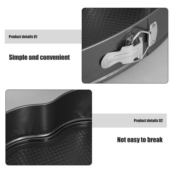 WEUVEB Heart Shaped Nonstick Carbon Steel Cake Pan with Locking Lid for Even Baking and Easy Cake Release