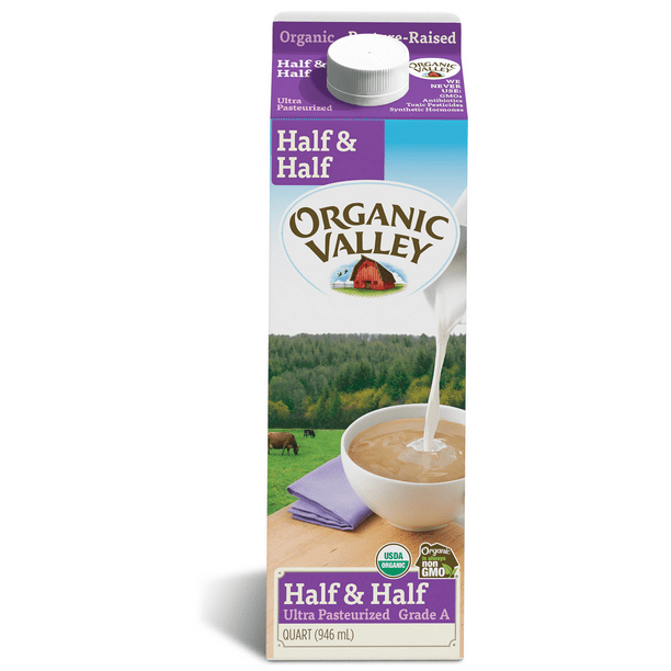 Organic Valley Ultra Pasteurized Organic Half And Half 32 Oz Quart Walmart Com Walmart Com
