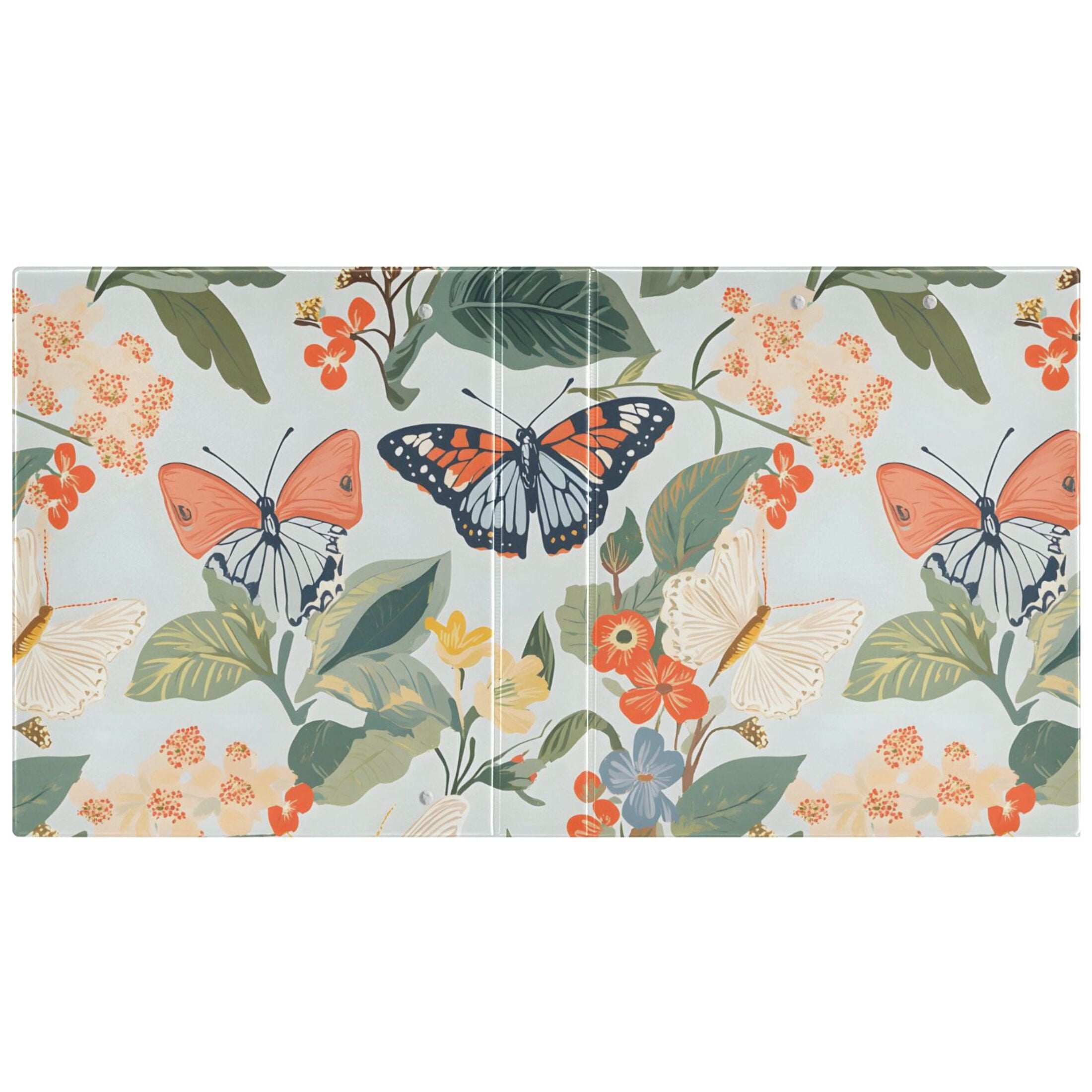 ALAZA Spring Butterflies Floral-a5 Hardcover 3 Ring Binder 1.5" Round Rings Interior Pockets Binders Organizer 1 Pack