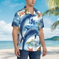 thumbnail image 5 of Easygdp Marine Animals Men's Hawaiian Shirts Print Lapel Short Sleeve for Beach, vacation, party, casual occasions - Large, 5 of 9