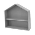 thumbnail image 3 of Caja de sombra organizadora de estante de exhibición, colección de 2 niveles, accesorios de decoración del hogar, estante de almacenamiento montado en gris, 3 of 8