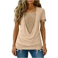 thumbnail image 2 of Ounisa Womens Cap Sleeve Summer Tops 2025 Trendy Tank Tops V Neck Loose Fit Shirts, 2 of 9