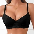 thumbnail image 2 of Asxite Women Solid Back Hook Underwire Lace Lift Support Everyday Bra Black 38/85D, 2 of 5