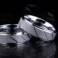 thumbnail image 2 of Men Fashion Matte Geometric Band Finger Ring Wedding Engagement Jewelry Gift, 2 of 8