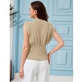 thumbnail image 3 of PUWEI Women's V Neck Vest Top Single Button Sleeveless Summer Knit Vest Pullover Tank Top, 3 of 7