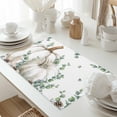 thumbnail image 5 of Thanksgiving White Pumpkins Placemats Set of 12 Autumn Pine Cones Eucalyptus Leaves Heat Insulated Linen Place Mats, Washable Stain-Proof Table Mats for Dining Tables Holiday Decor 13x19inch, 5 of 9