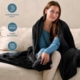 thumbnail image 4 of Bare Home Plush Sherpa Bed Blanket - Fluffy & Soft - Reversible - Lightweight - Full/Queen, Black with Black Sherpa, 4 of 10