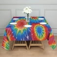 thumbnail image 3 of Colorful Tie Dye Pattern Square Tablecloth,Waterproof Square Table Cover,Wipeable Spillproof Washable Table Cover for Home Kitchen Party Decor 42"X42"(107x107cm), 3 of 6