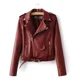 thumbnail image 1 of Mujeres De Moda Slim Chaqueta De Cuero Abrigo, 1 of 4