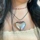 thumbnail image 5 of S Y2k Jewelry Collar de moda con colgante en forma de amor de acero inoxidable para mujeres y niñas, 5 of 5