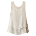 thumbnail image 4 of Public Womens Oversized Tank Tops Causal Sleeveless Layered T Shirts Summer Loose Fit Crew Neck Tunic Tops Beige XL, 4 of 7