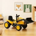 Costway 12V Powered Toy for Toddlers, Child's Ride On Excavator Digger