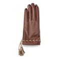 thumbnail image 2 of The Pioneer Woman Faux Leather Winter Gloves with Tassel, Cappucino, Size S/M, 2 of 3