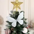 thumbnail image 5 of Wuztai Silver Butterfly Christmas Tree Topper, Double-Layer Mesh Hollow Ornament for Holiday Decor, Festive Tree Accessory, 5 of 6