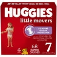 thumbnail image 1 of Huggies Little Movers Baby Diapers, Mega colossal pack, Size 7 (41+ lbs), 68 Count, 1 of 9