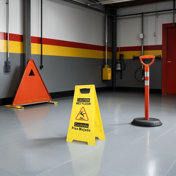 LOLIPPYY 2Pcs Commercial Foldable Wet Floor Signs Double Sided Caution and Warning in Yellow