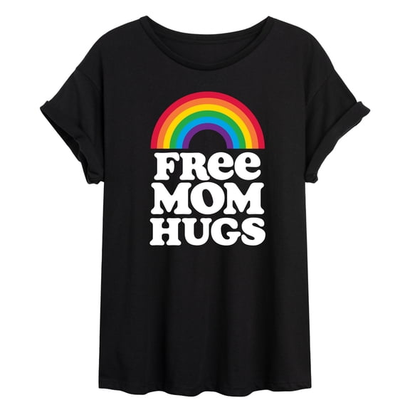 Instant Message - Free Mom Hugs Oversized Graphic T-Shirt