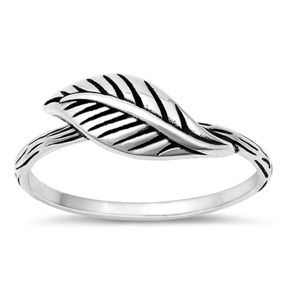 Branch Leaf Nature Rebirth Ring .925 Sterling Silver Band Jewelry Female Male Unisex Size 6