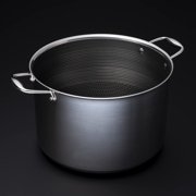 HexClad 10 Quart Hybrid Stainless Steel Stock Pot with Glass Lid, Nonstick