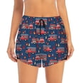 thumbnail image 2 of Yiaed Fire Truck 1 Print Women's Running Shorts with Liner 3 Zipper Pockets Elastic Workout Athletic Gym Yoga Shorts-XX-Large, 2 of 7