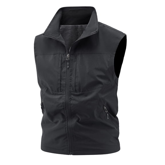 Yaoyar Mens Vest Outdoor Workout Lightweight Sleeveless Work Jacket Hiking Travel Breathable Outerwear with Multiple Pockets