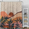 thumbnail image 2 of Boho Abstract Sun Shower Curtain Mid Century Sunrise Mountain Shower Curtain for Bathroom Minimalist Aesthetic Bathroom Decorations Waterproof Curtain for Bathroom with Hooks 72x84 Inches, 2 of 6