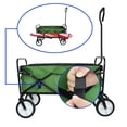 thumbnail image 5 of Collapsible Wagon with Wheels, SEGMART Garden Cart Foldable Wagon, Wagon for Groceries with Cup Holder, Grocery Wagon with Adjustable Handle, Beach Wagon for Sand Park Garden Camping, Green, H870, 5 of 15