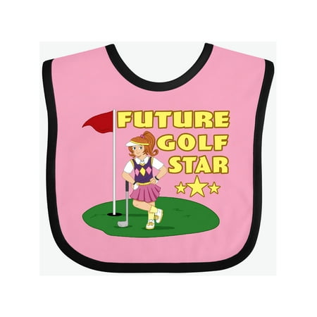 

Inktastic Future Golf Star with Red Haired Golfer Gift Baby Boy or Baby Girl Bib