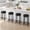 black，4PCs, variant on Modern Swivel Bar Stools Set – 24'' Counter Height, Backless, Round PU Leather Seats, Metal Frame & Footrest, Waterproof, Durable for Kitchen Island or Home Bar, Brown, 2PCs