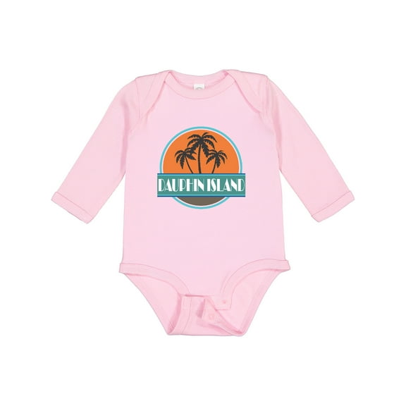Inktastic Dauphin Island Alabama Vacation Boys or Girls Long Sleeve Baby Bodysuit
