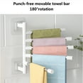 thumbnail image 4 of Creative Swivel Towel Bar Wall Mount Bathroom Towel Rack Holder Organizer, 4 of 19