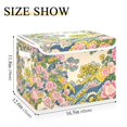 thumbnail image 5 of Yayeee Collapsible Storage Bin with Lid Fabric Closet Decorative Basket with Handles, Pink Floral Wave, 5 of 7