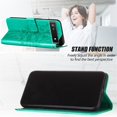 thumbnail image 3 of Google Pixel 7 Wallet Case for Women Girls, [Butterfly & Flower Embossed] PU Leather Case with Wristband Flip Protective Phone Cover with Card Slots and Kickstand, Green, 3 of 8