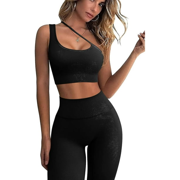 Workout Outfits For Women 2 Piece High Waist Ruched Booty Leggings