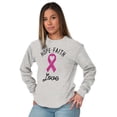 thumbnail image 4 of Hope Faith love Breast Cancer Ribbon Women Plus Size Long Sleeve Graphic Tee Brisco Brands 2X, 4 of 5
