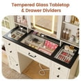 thumbnail image 5 of Amuzer Farmhouse Vanity Table with Lighted Mirror,Makeup Desk with Drawers and Sliding Doors,Vanity Desk with LED Lights,Charging Station,White, 5 of 7