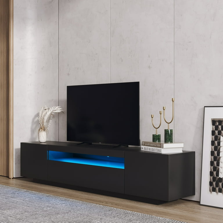 CLEARANCE TV Cabinet Wholesale Black TV Stand with Lights Modern LED TV Cabinet with Storage Drawers Living Room Entertainment Center Media